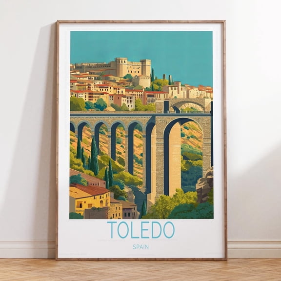 Toledo Spain Traditional Spanish Architecture Wall Art, Unframed Paper Print Size 8x12