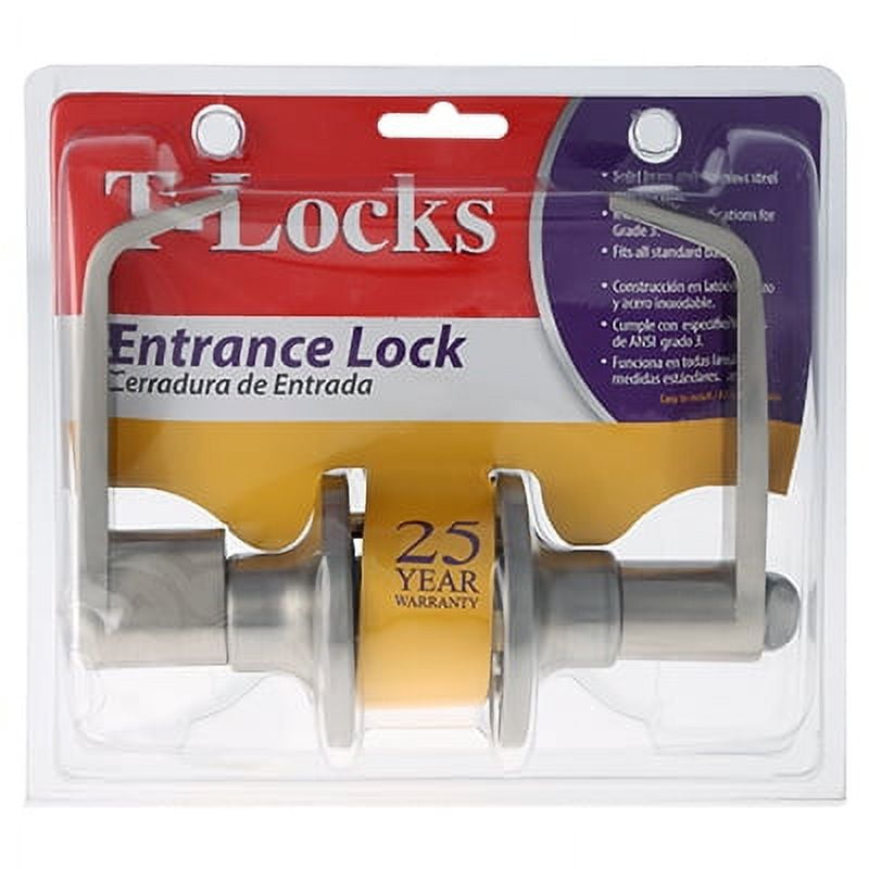 Toledo T-Locks Satin Nickel Door Entrance Leverset