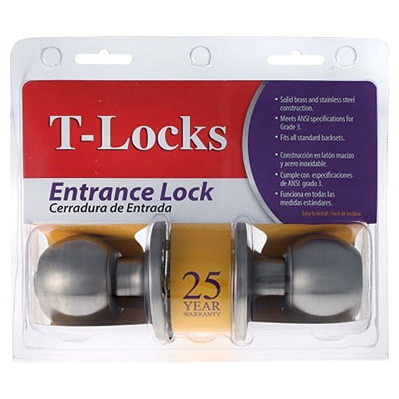 Toledo T-locks Privacy Doorknob Stainless Steel Set