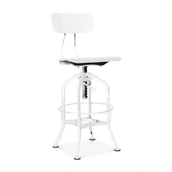Toledo White & Chrome Adjustable High Back Bar Chair