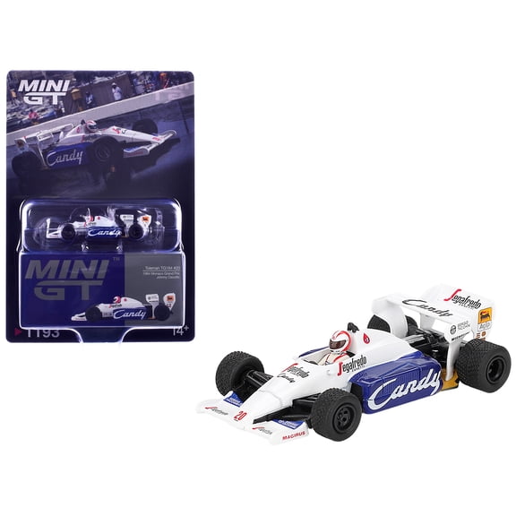 Toleman TG184 #20 Johnny Cecotto Formula One F1 "Monaco GP" (1984) with Driver Figure 1/64 Diecast Model Car by Mini GT