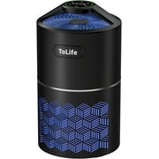 Tolife Air Purifiers for Home Large Room Up to 1291 Sq ft True Filter HEPA Air Cleaner for Bedroom Kitchen, Remove Smoke Allergies Dust Pet Hair, Black