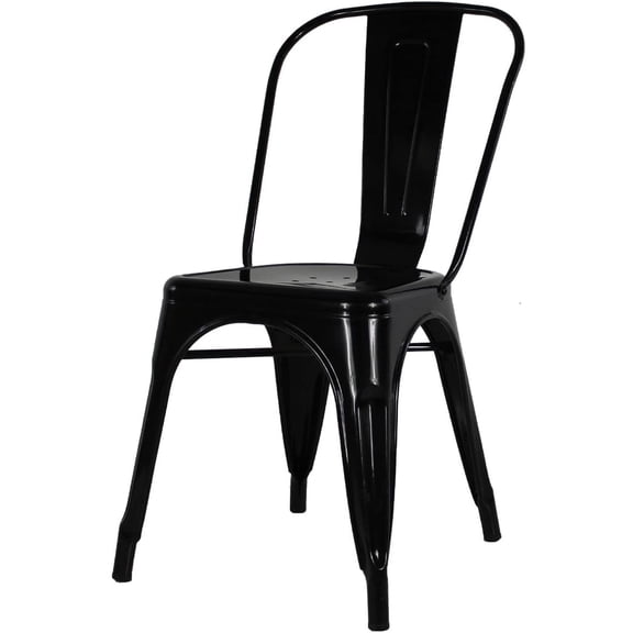 Tolix Armless Chair Black (Powder Coated) -