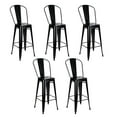 thumbnail image 1 of Tolix Bar Stool Black - Hi Gloss - With Back, 1 of 8