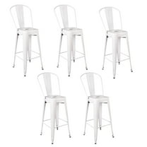 Tolix Bar Stool White - Hi Gloss - With Back