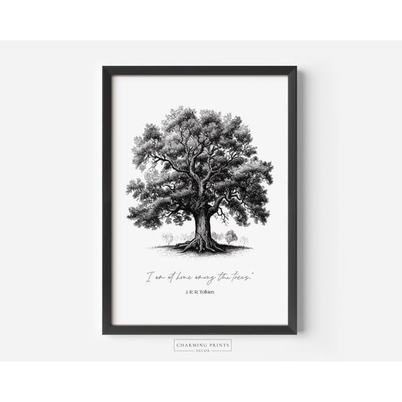 Tolkien Home Among The Trees Quote Unframed Paper Print