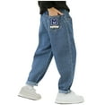 thumbnail image 1 of Tollder Boys Jeans Kids Elastic Waist Baggy Jogger Denim Pants Stretch Fashion Casual Wide Leg Cotton Trousers with Pockets 3-10 Years, 1 of 3