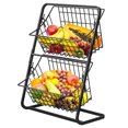 Tolobeve 2Tier Countertop Fruit Basket Bowl, Vegetable Produce Storage