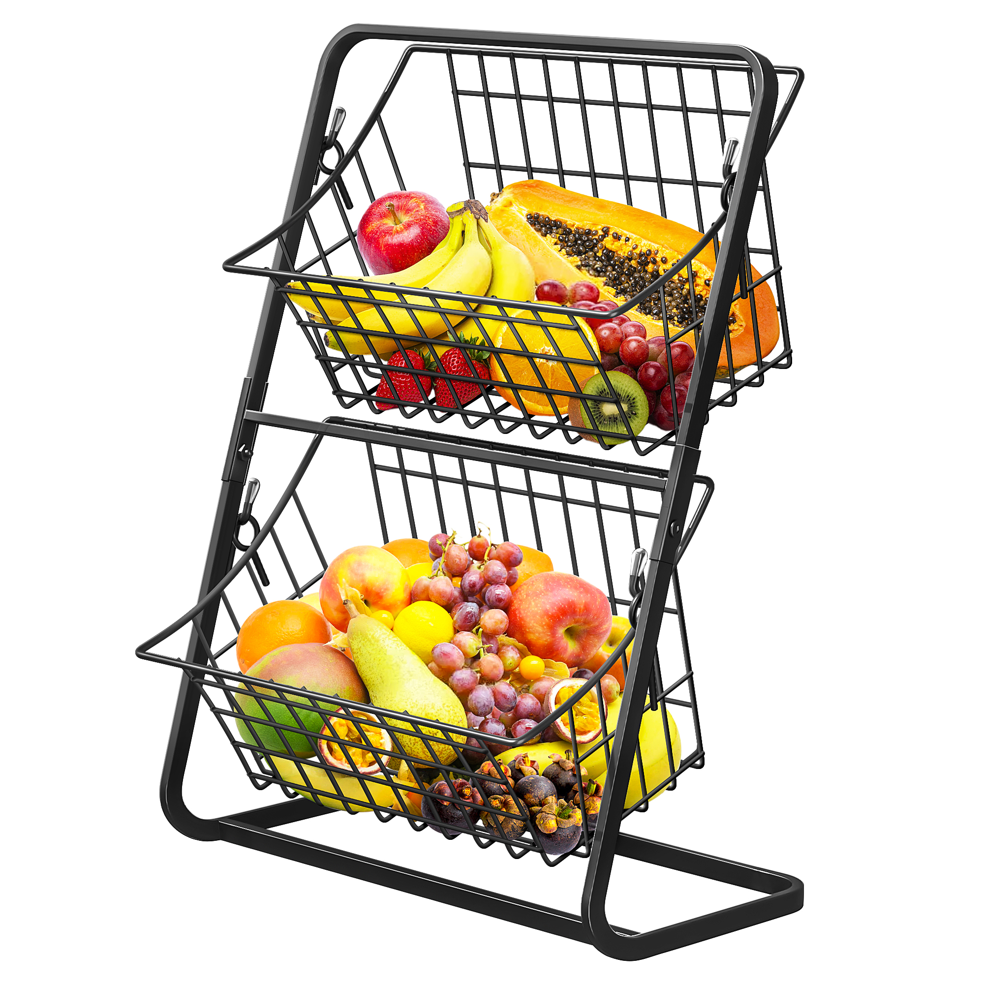 G.a HOMEFAVOR Fruit Stand, Fruit Basket, 2Tier Kitchen Countertop