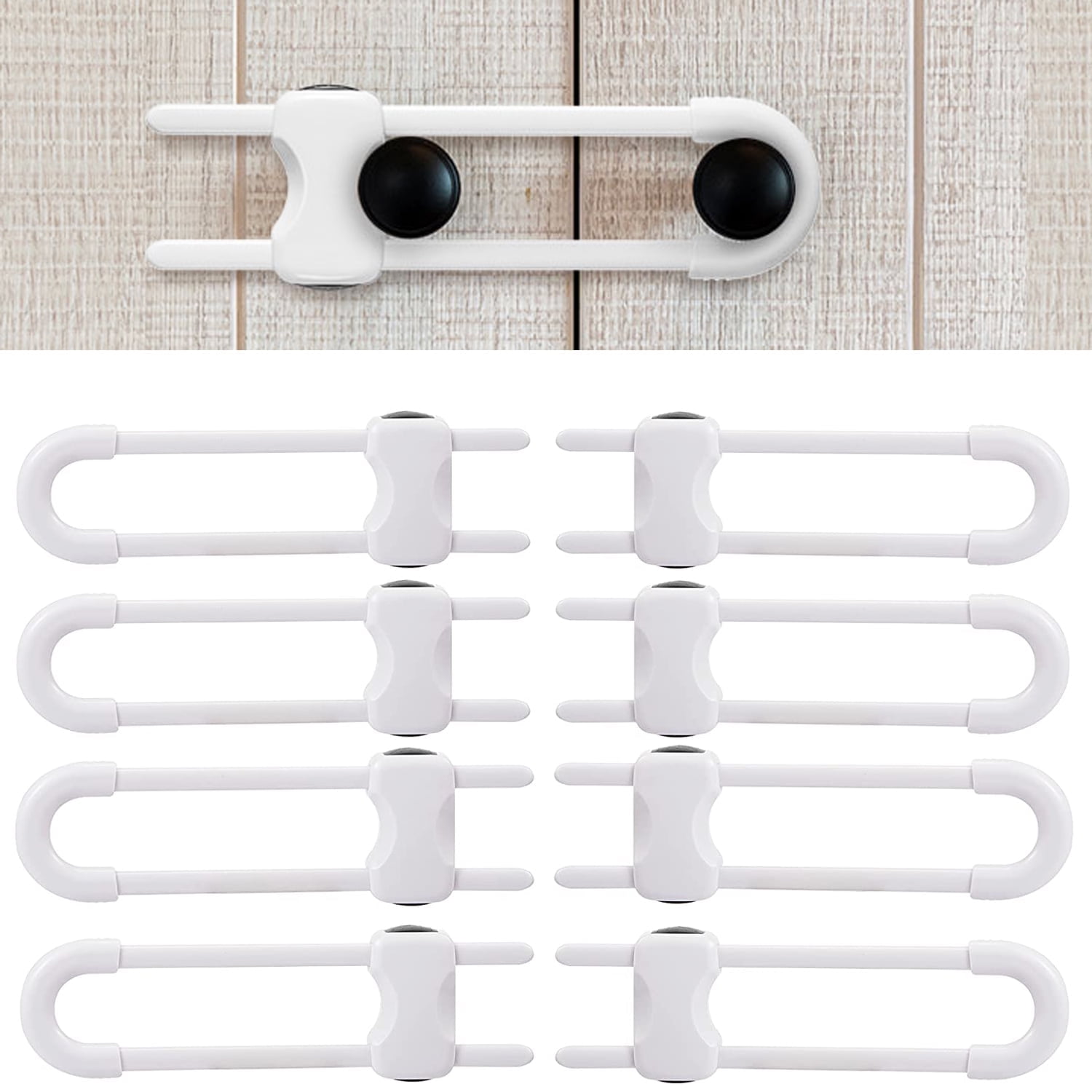 Tolobeve 10 Pcs UShaped Child Proof Locks, Baby Proofing