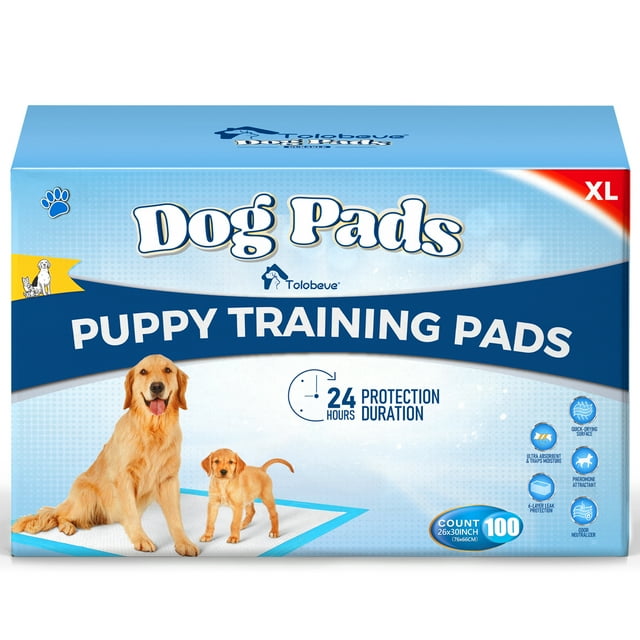Tolobeve XL Dog Training Pads, 26x30 in, 100 Ct, Absorbent, LeakProof