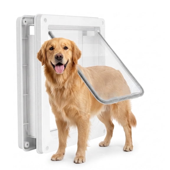 Tolobeve Large Dog Door with Magnetic Lock, for Pets up to 155 lb, Weatherproof, 14.6"x11.4", Durable, Indoor & Outdoor Door Use