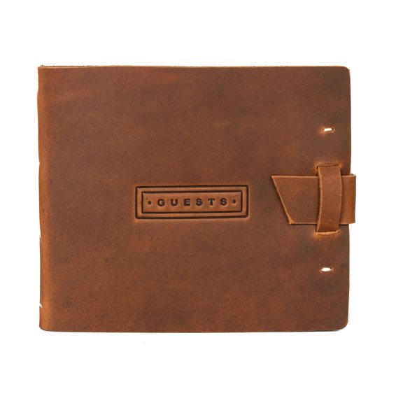 Tolredo Canadian Premium Guest Book Guest Sign-in Book Guest Registry Logbook Journal Top Grain Cowhide Leather Visitor Register 50 Rough-cut Templated Pages, 300 Guest Entries Y101