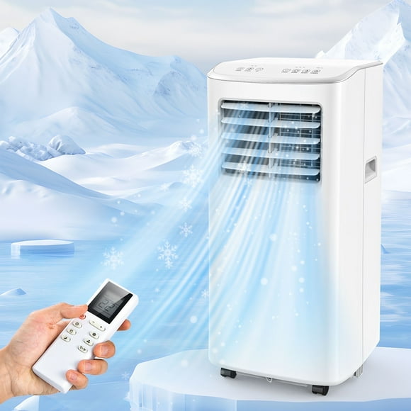 Tolsprint 8500 BTU Portable Air Conditioners,3 In1 Air Conditioner with Remote Control,Portable AC Cooling Range up to 450 Sq.ft, Windows Kit,Brush,White