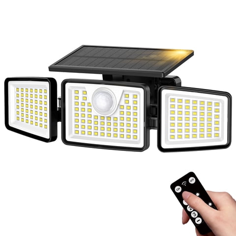 Tolsprint Solar Lights Outdoor with Remote,156LED 2500LM Waterproof Motion Sensor Security Lights,Solar Powered Outdoor Lights for Yard,Garage,Patio