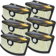 Tolsprint Solar Lights 120 LEDs with 270° Wide Angle Waterproof Motion Sensor Lights,solar powered outdoor lights for Front Door, Yard, Garage (6 Pack)