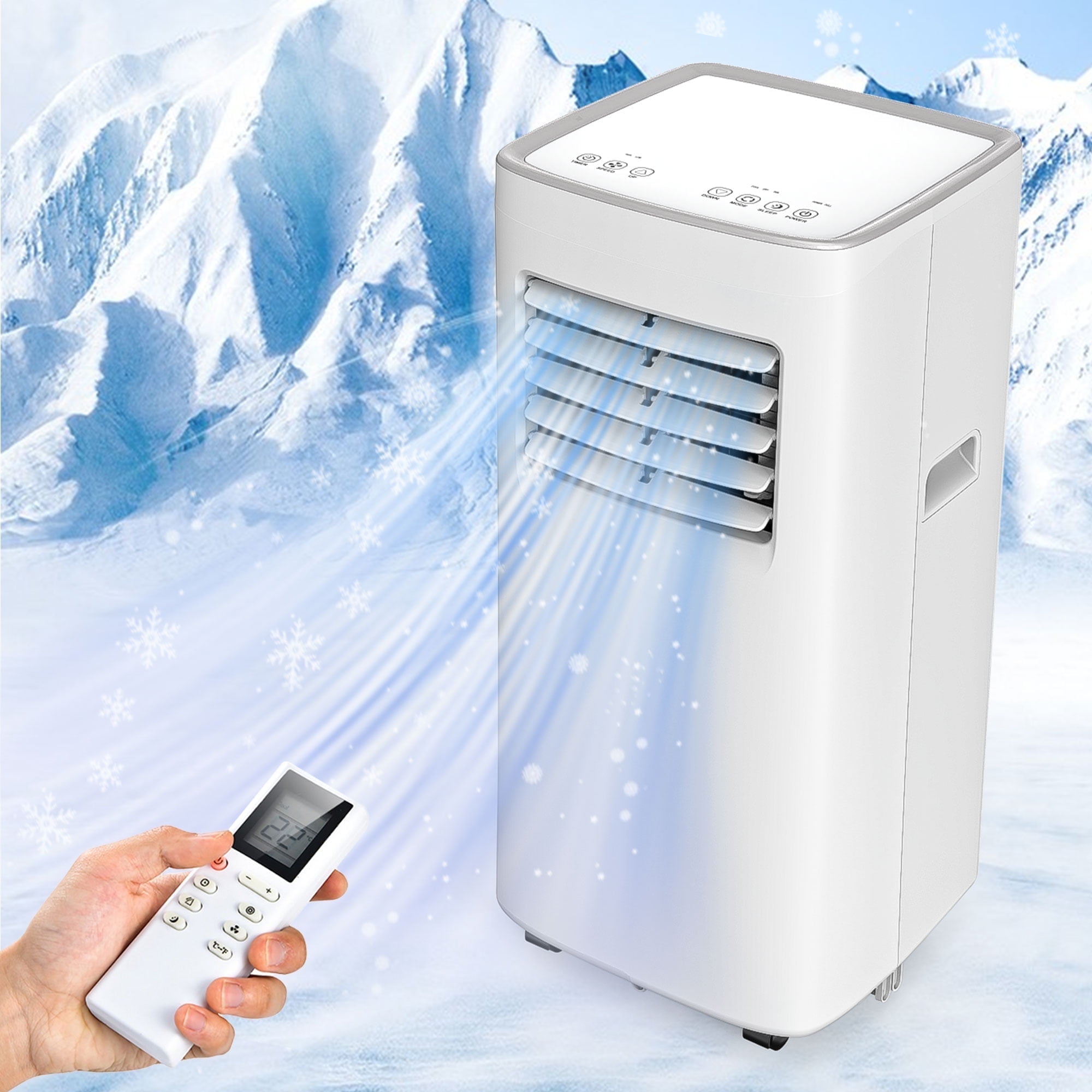 Tolsprint White 8500 BTU Portable Air Conditioner,Air Conditioner Up Cooling Range to 360 Sq.ft,3 in 1 with Remote Control,Sleep Mode, Windows Kit