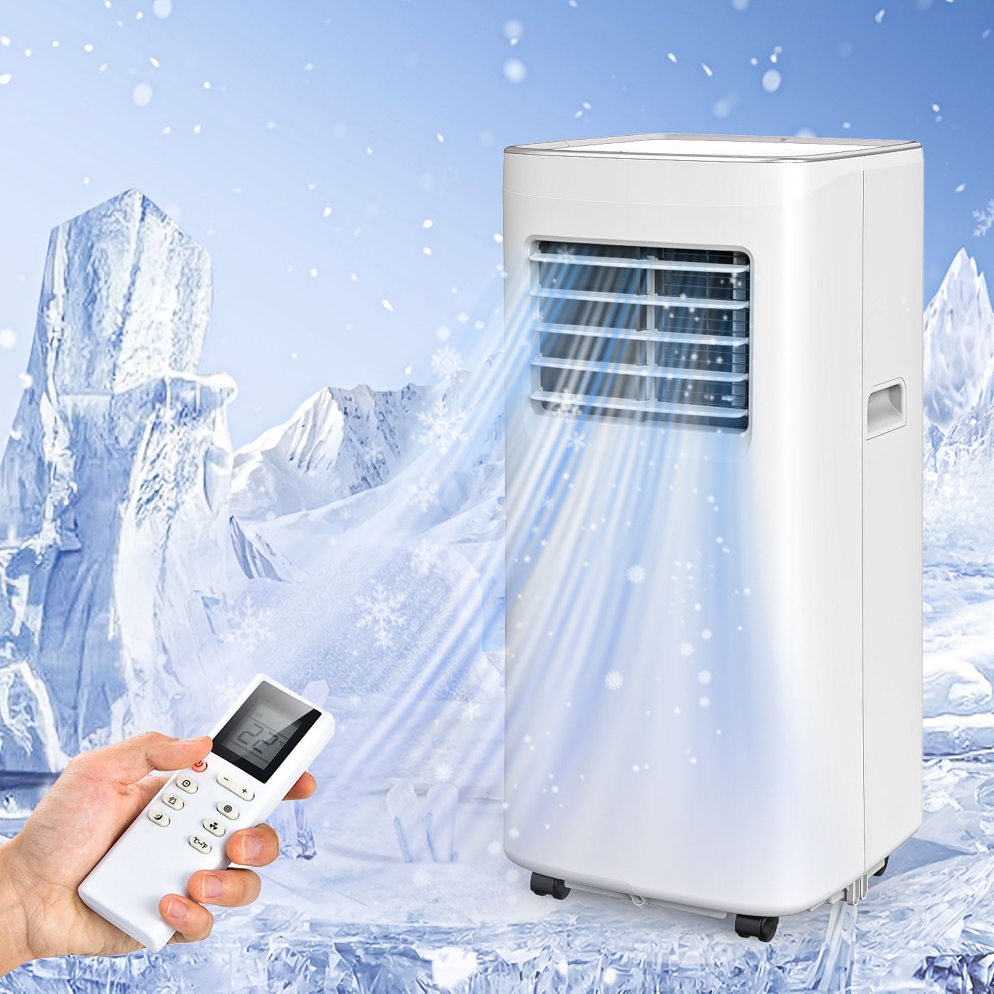 Tolsprint White 8500 BTU Portable Air Conditioner,Air Conditioner Up Cooling Range to 360 Sq.ft,3 in 1 with Remote Control,Sleep Mode, Windows Kit
