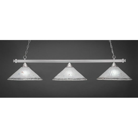 Toltec Lighting - Square - Three Light Billiard with Glass Options Frosted