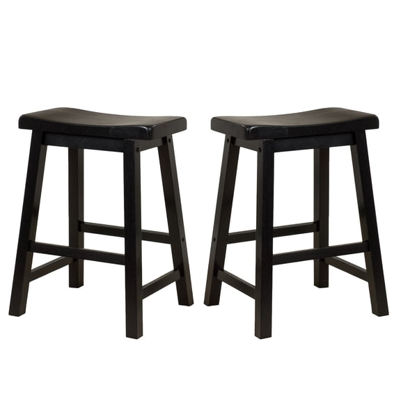 Toluca Saddle Wood Counter Stool (Set of 2)