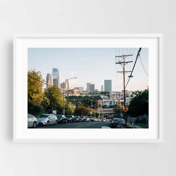 Toluca Street - Los Angeles California Photography Cityscape Skyline Street Photography Architecture City White Framed Wall Art Print 5 x 7 inches