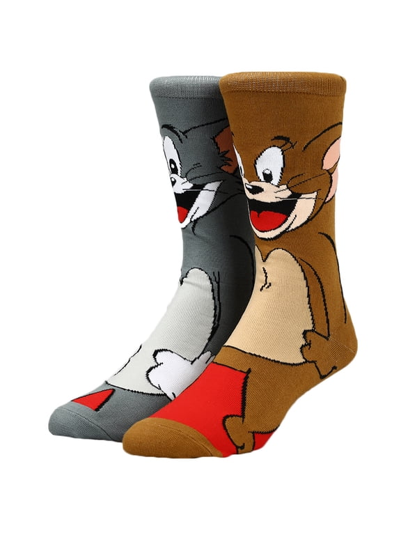 Tom And Jerry Animigos 360 Cartoon Character Odd Casual Crew Socks for Men