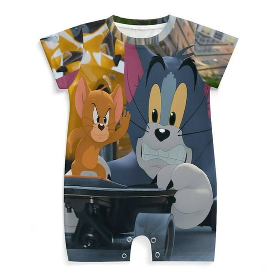 Tom And Jerry Baby Bodysuit Boy Girl Clothes Soft Newborn Infant Outfit Short Sleeve Romper