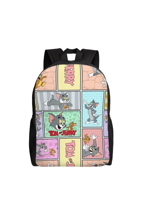 Tom And Jerry Backpack Casual Daypack Travel Laptop Backpack Large Capacity Bag Gifts