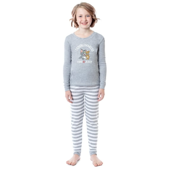 Tom And Jerry Boys' Girls' Unisex Child Troublemakers Sleep Pajama Set