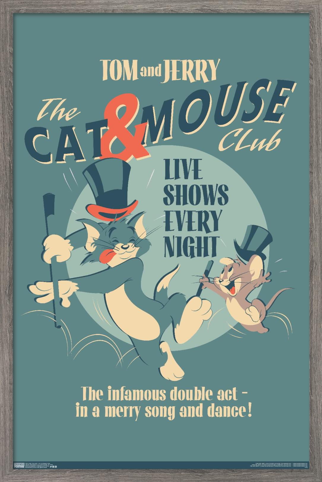 Tom And Jerry - Cat And Mouse Club Wall Poster, 14.725" x 22.375", Framed