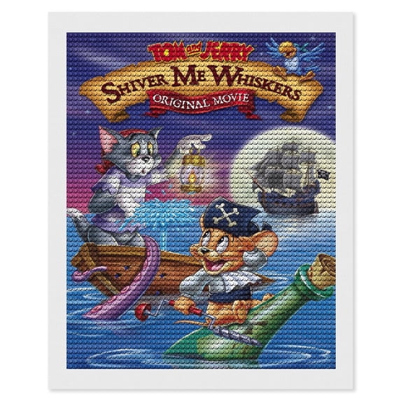 Tom And Jerry Diamond Art Kits for Adults Beginners Round 5D Paint with Diamonds Gem Art Painting Kits for Home Wall Decor Gifts