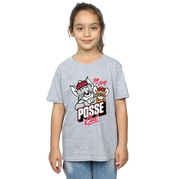 Tom And Jerry Girls Posse Cat Cotton T-Shirt
