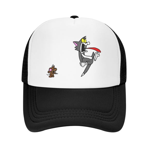 Tom And Jerry Hat, Truck Hat Adjustable Snapback, Baseball Cap With Mesh, Unisex Sports Cap