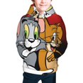 thumbnail image 1 of Tom And Jerry Kids Pullover Hoodies 3d Print Hooded Sweatshirt With Packet For Boys Girls, 1 of 8
