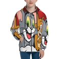 thumbnail image 1 of Tom And Jerry Kids Zip-Up Hoodie 3d Print Hooded Sweatshirt With Packet For Boys Girls, 1 of 7
