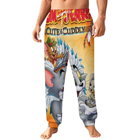 Tom And Jerry Men's Athletic Joggers Stretch Sweatpants Running Workout Gym Track Golf Pants for Men