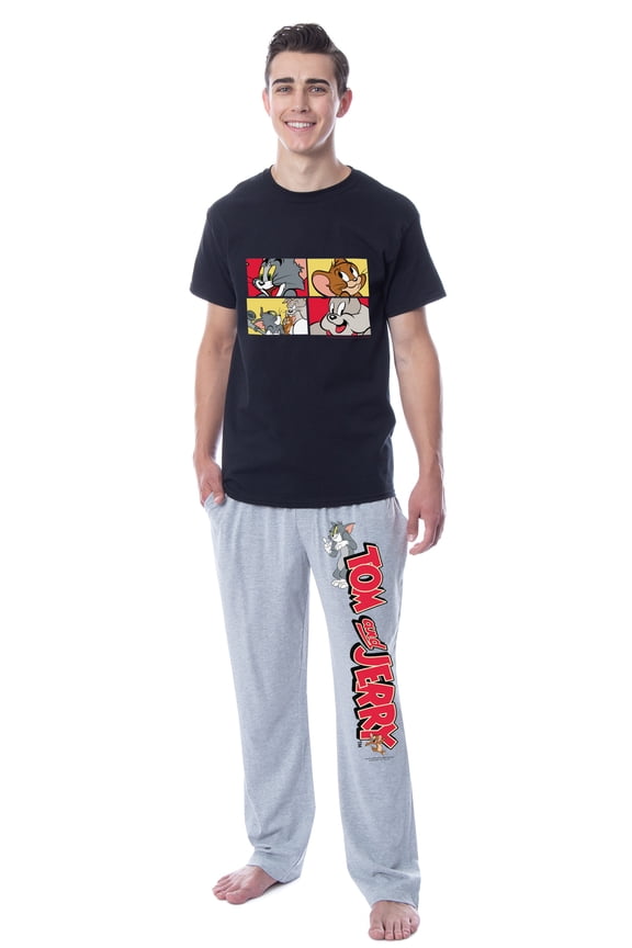 Tom And Jerry Men's Classic Characters Logo Sleep Pajama Set