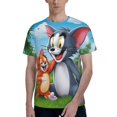 thumbnail image 1 of Tom And Jerry Men's T Shirt 3D Graphic Hip Hop Unisex Tees Tops Casual Stylish Crew Neck Short Sleeve, 1 of 8