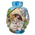 thumbnail image 1 of Tom And Jerry Mens Womens Novelty Hoodie 3D Print Pullover Hooded Long Sleeve Sweatshirts Tops Blouse with Pocket, 1 of 8