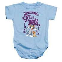 Tom And Jerry Movie Cat And Mouse Unisex Infant Snap Suit for Baby (18 Months) Light Blue