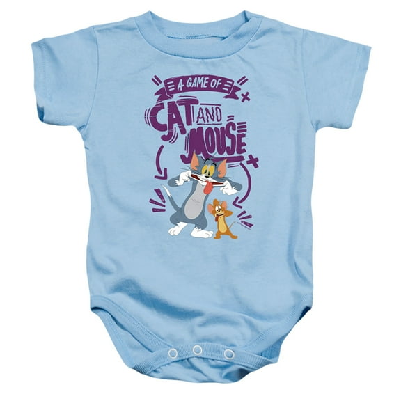 Tom And Jerry Movie Cat And Mouse Unisex Infant Snap Suit for Baby (18 Months) Light Blue