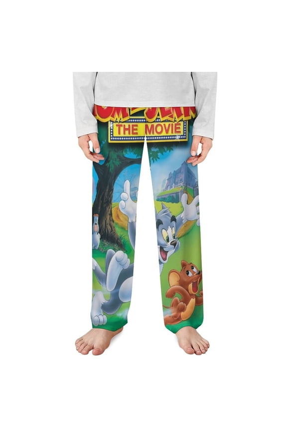 Tom And Jerry Pajama Pants Long Sleep Pants Soft Elastic Waist PJ Bottoms Lounge Pants