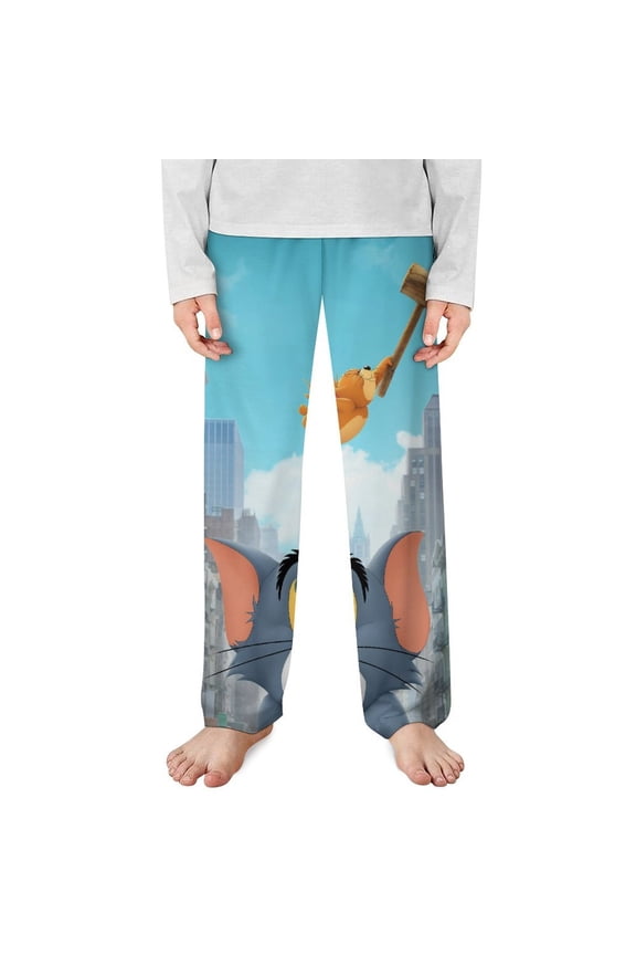Tom And Jerry Pajama Pants Long Sleep Pants Soft Elastic Waist PJ Bottoms Lounge Pants