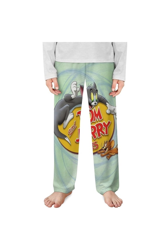 Tom And Jerry Pajama Pants Long Sleep Pants Soft Elastic Waist PJ Bottoms Lounge Pants