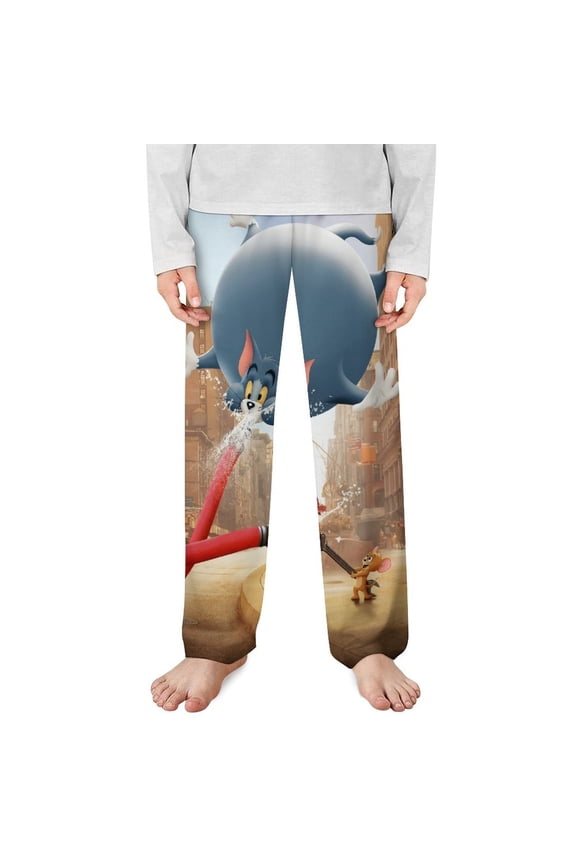 Tom And Jerry Pajama Pants Long Sleep Pants Soft Elastic Waist PJ Bottoms Lounge Pants