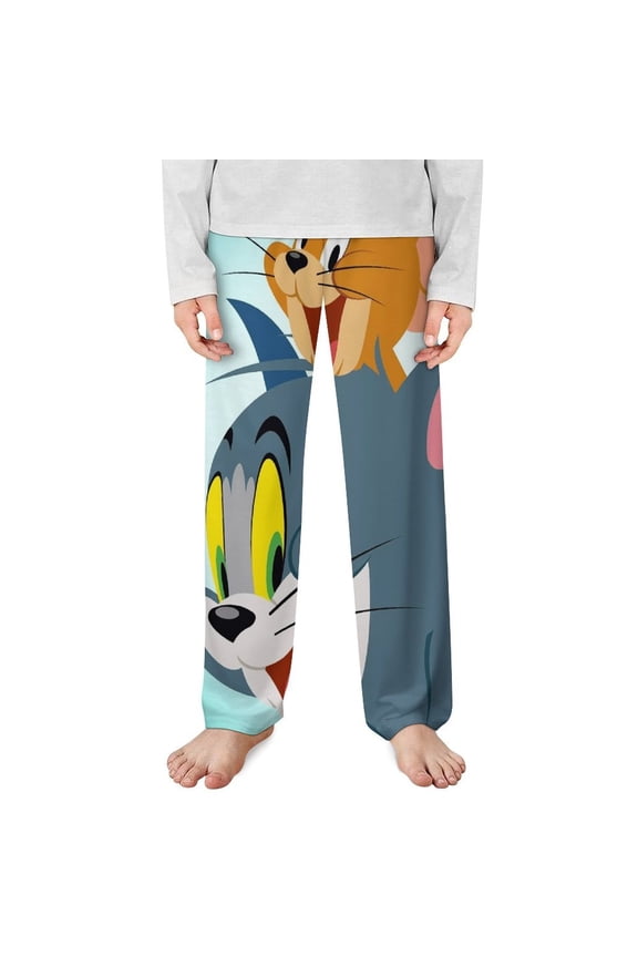 Tom And Jerry Pajama Pants Long Sleep Pants Soft Elastic Waist PJ Bottoms Lounge Pants