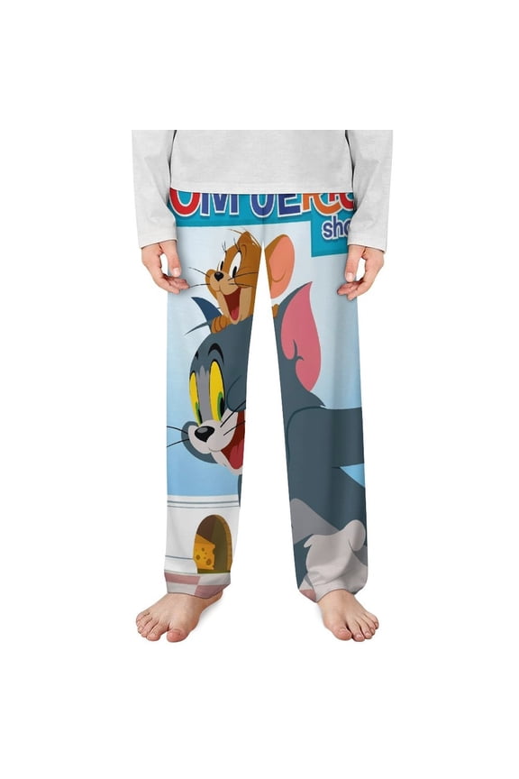 Tom And Jerry Pajama Pants Long Sleep Pants Soft Elastic Waist PJ Bottoms Lounge Pants