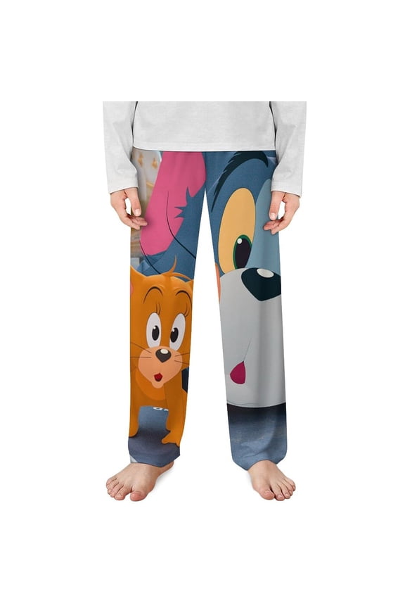 Tom And Jerry Pajama Pants Long Sleep Pants Soft Elastic Waist PJ Bottoms Lounge Pants