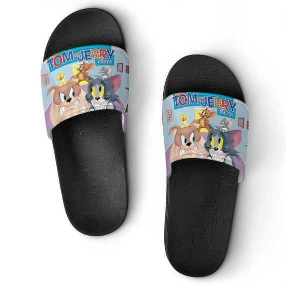 Tom And Jerry Shower Slippers for Women & Men Non-Slip House Shoes Slide Sandals for Bathroom Home Beach Travel Dorm
