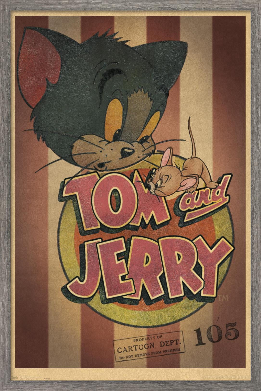 Tom And Jerry - Stripes Wall Poster, 14.725" x 22.375", Framed